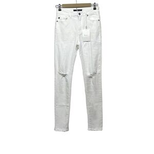 NEW KanCan White Distressed Knee Skinny Jeans Size 7